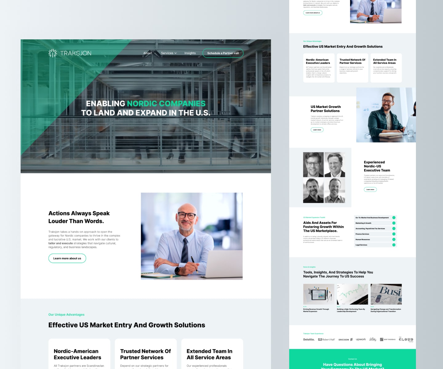 screenshot of Traksjon website